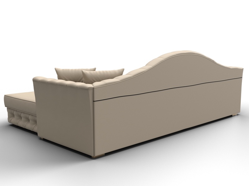 Диван угловой Артис правый угол, Экокожа, Бежевый