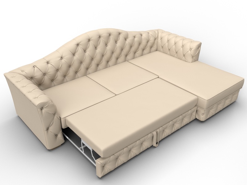 Диван угловой Артис правый угол, Экокожа, Бежевый