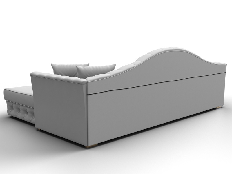 Диван угловой Артис правый угол, Экокожа, Белый