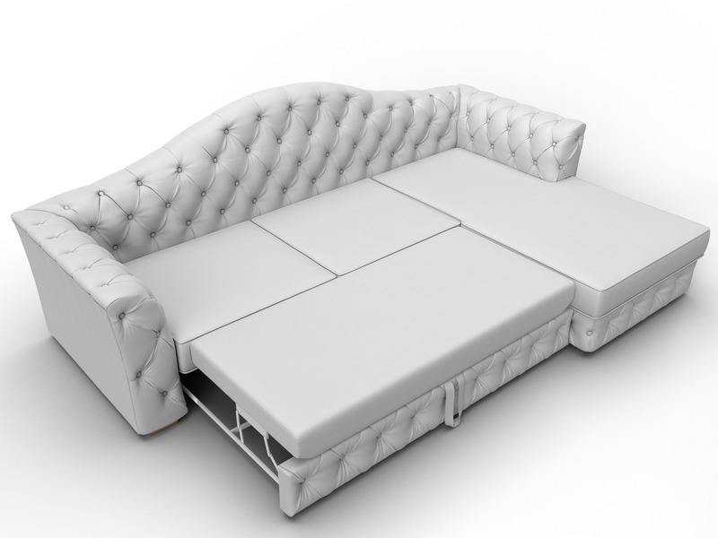 Диван угловой Артис правый угол, Экокожа, Белый