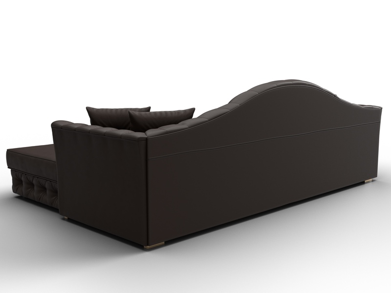 Диван угловой Артис правый угол, Экокожа, Коричневый