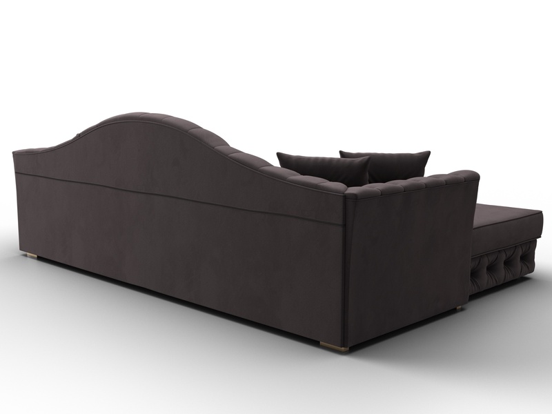 Диван угловой Артис левый угол, Велюр, SEVEN 727 коричневый