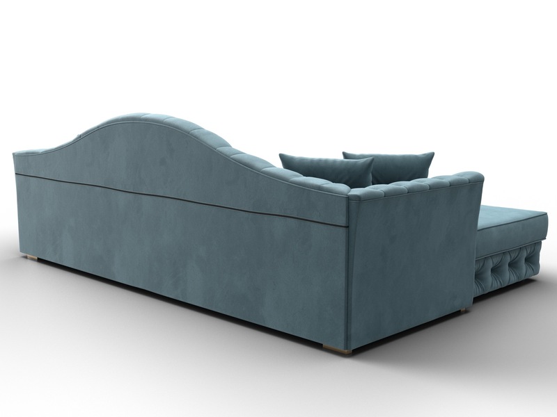 Диван угловой Артис левый угол, Велюр, SEVEN 113 бирюзовый