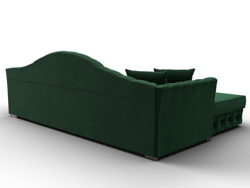 Диван угловой Артис левый угол, Велюр, SEVEN 626 зеленый