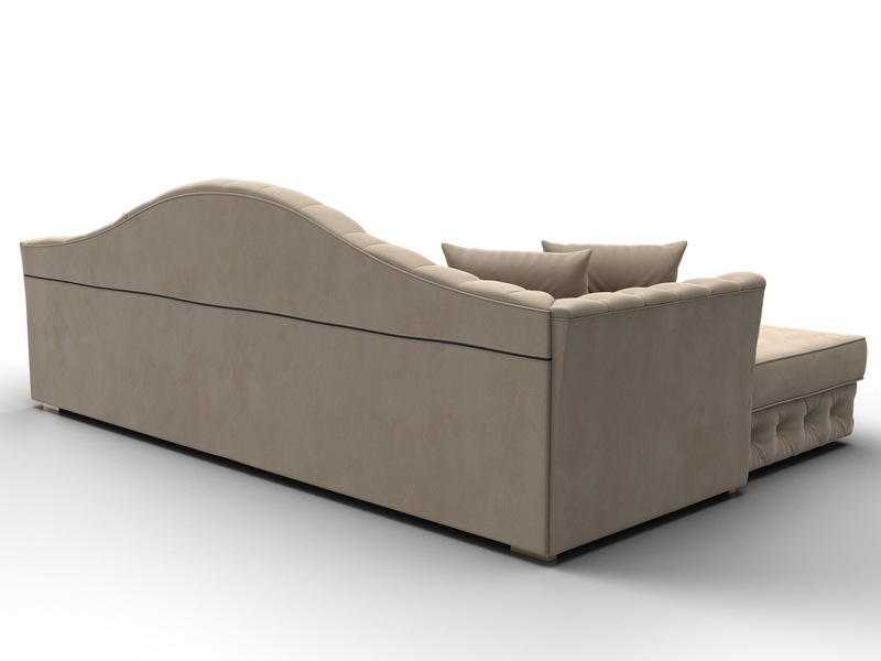 Диван угловой Артис левый угол, Велюр, SEVEN 729 бежевый