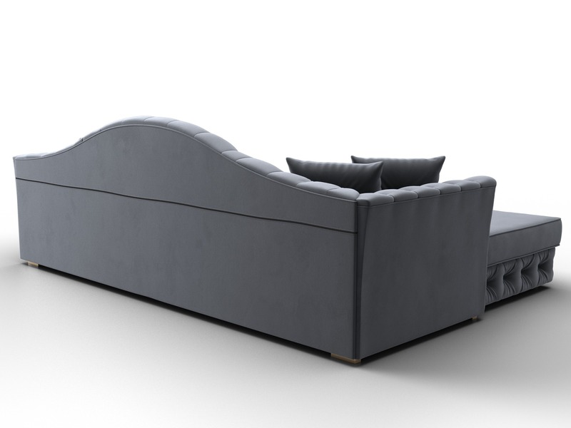 Диван угловой Артис левый угол, Велюр, SEVEN 17 серый