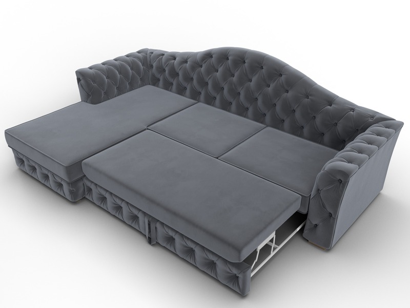 Диван угловой Артис левый угол, Велюр, SEVEN 17 серый