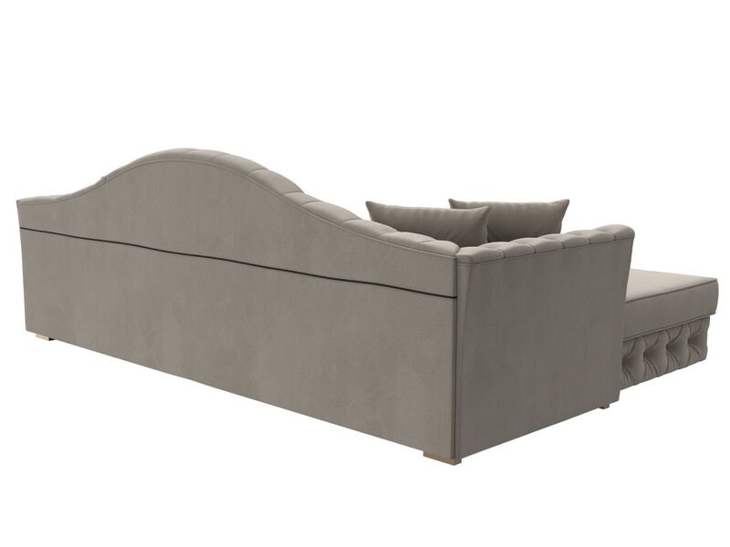 Диван угловой Артис левый угол, Микровельвет, Бежевый