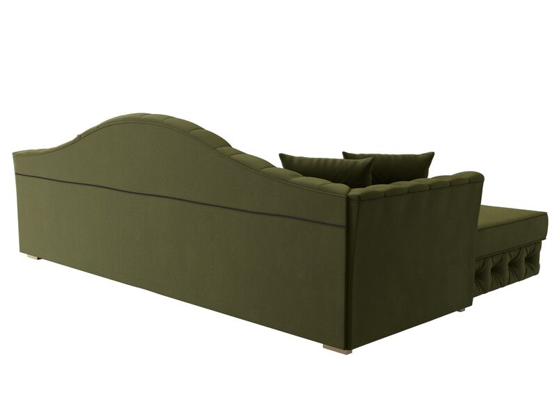 Диван угловой Артис левый угол, Микровельвет, Зеленый