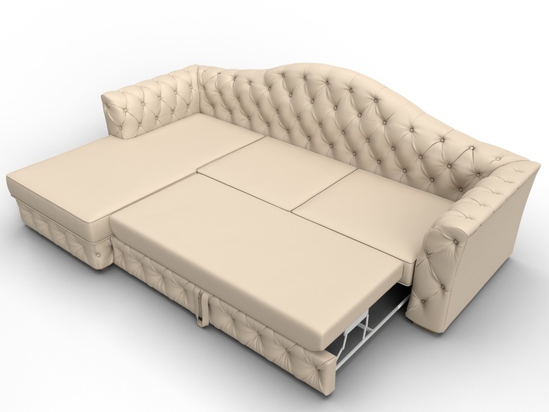 Диван угловой Артис левый угол, Экокожа, Бежевый