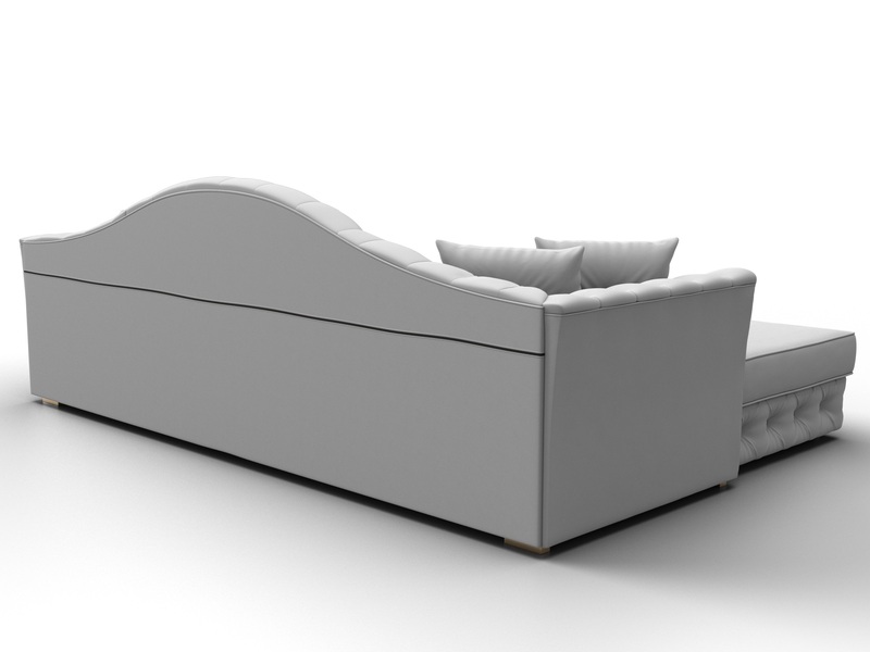 Диван угловой Артис левый угол, Экокожа, Белый