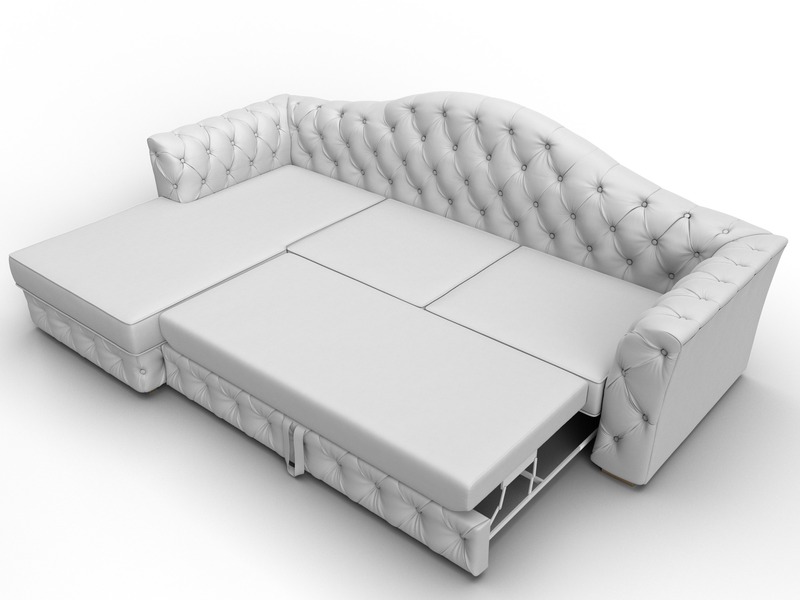 Диван угловой Артис левый угол, Экокожа, Белый