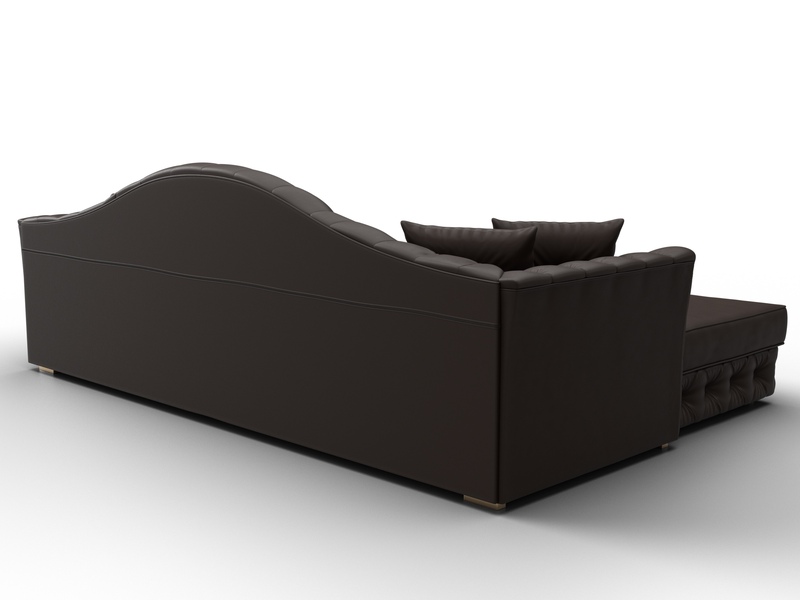 Диван угловой Артис левый угол, Экокожа, Коричневый