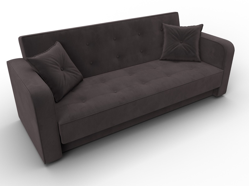 Диван-книжка Тур, Велюр, SEVEN 727 коричневый