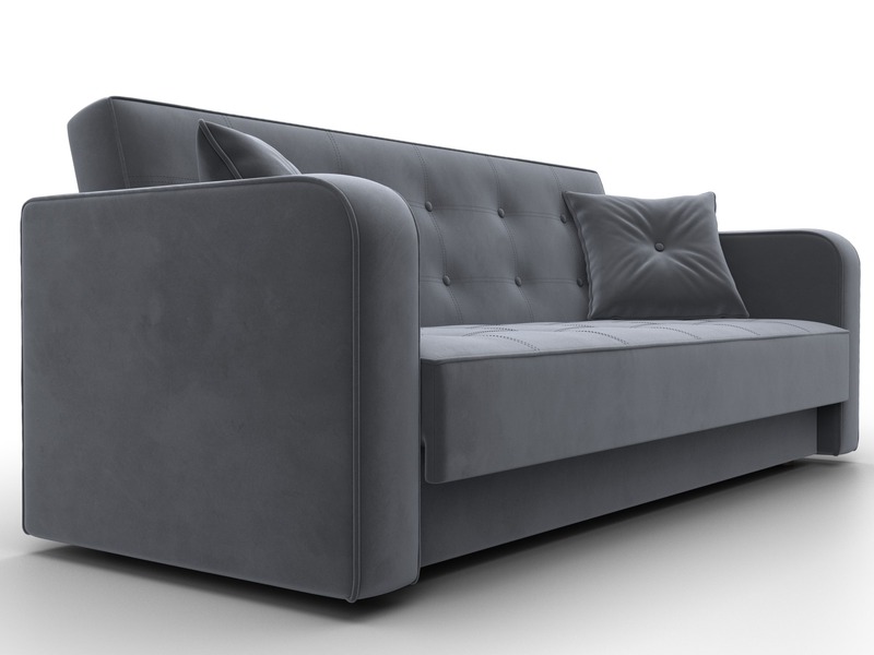 Диван-книжка Тур, Велюр, SEVEN 17 серый