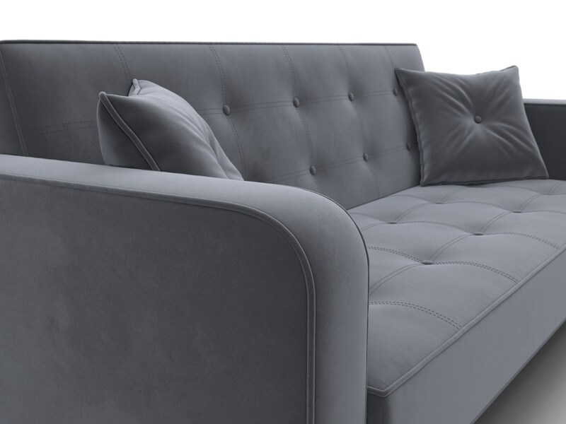 Диван-книжка Тур, Велюр, SEVEN 17 серый