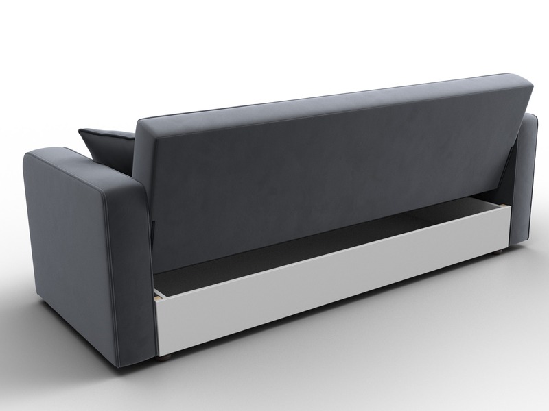 Диван-книжка Тур, Велюр, SEVEN 17 серый