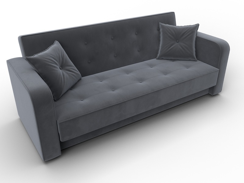 Диван-книжка Тур, Велюр, SEVEN 17 серый