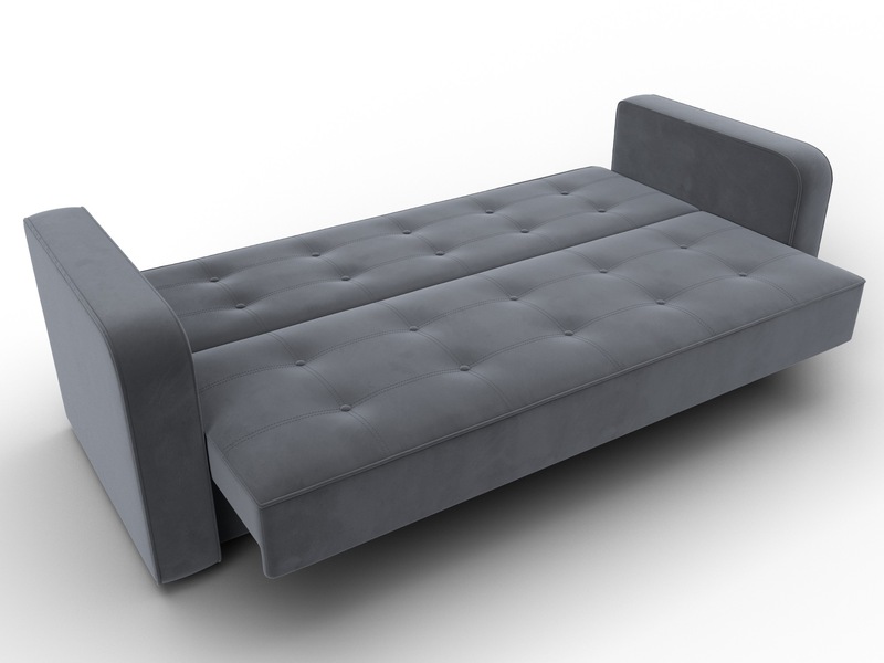 Диван-книжка Тур, Велюр, SEVEN 17 серый