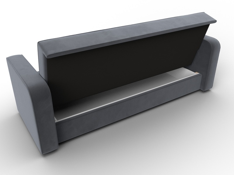 Диван-книжка Тур, Велюр, SEVEN 17 серый