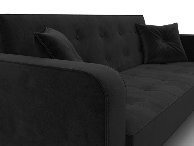 Диван-книжка Тур, Велюр, SEVEN 35 черный