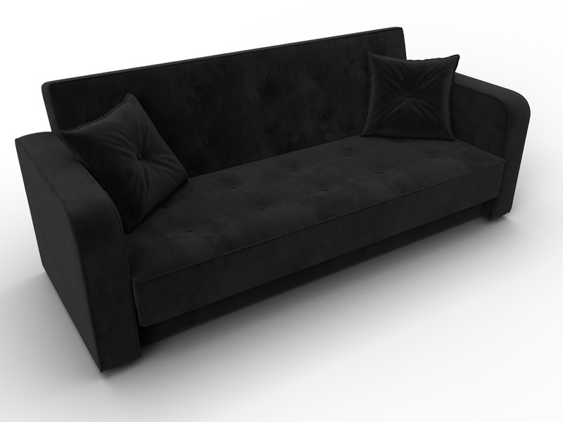 Диван-книжка Тур, Велюр, SEVEN 35 черный