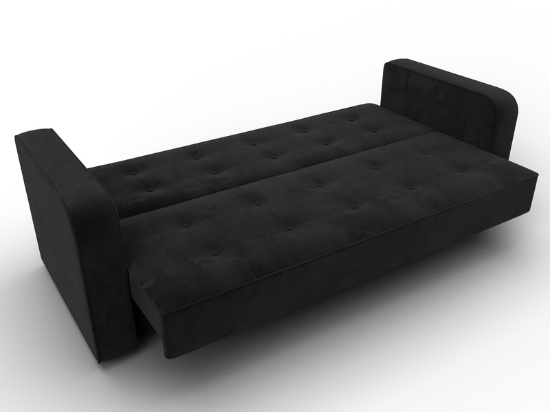 Диван-книжка Тур, Велюр, SEVEN 35 черный