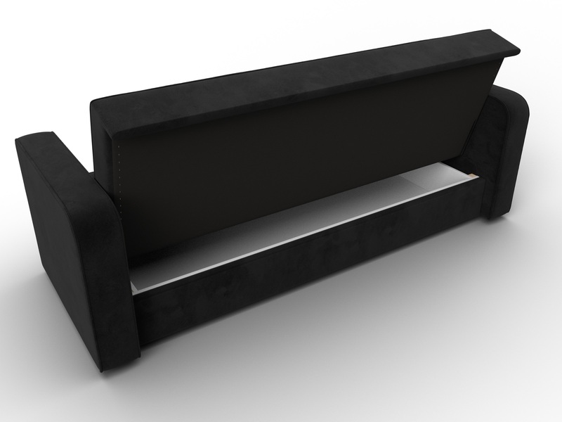 Диван-книжка Тур, Велюр, SEVEN 35 черный