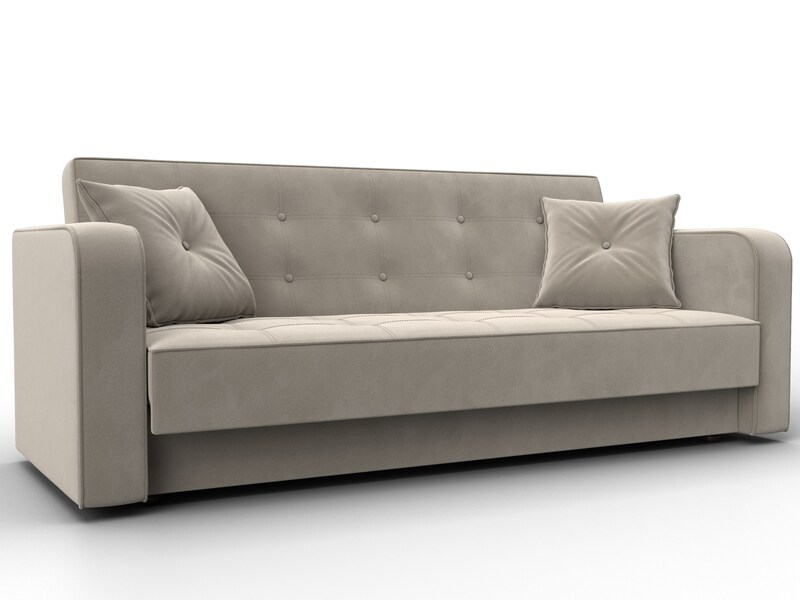 Диван-книжка Тур, Микровельвет, Бежевый