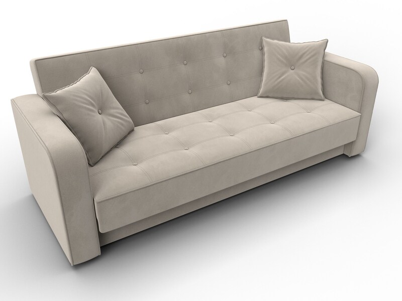 Диван-книжка Тур, Микровельвет, Бежевый