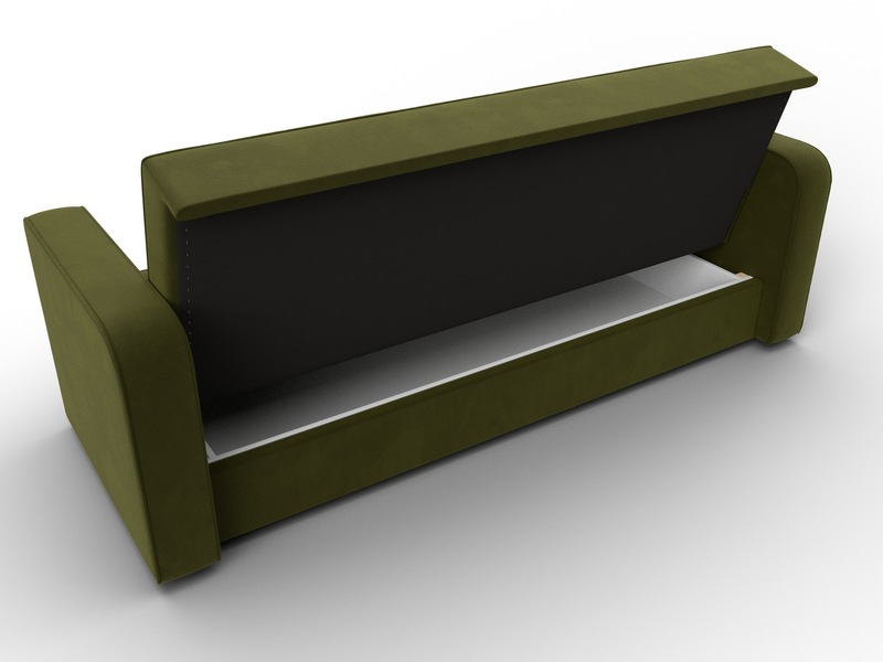 Диван-книжка Тур, Микровельвет, Зеленый