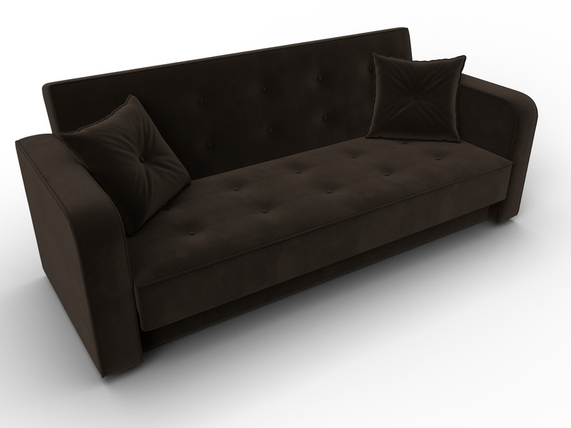 Диван-книжка Тур, Микровельвет, Коричневый