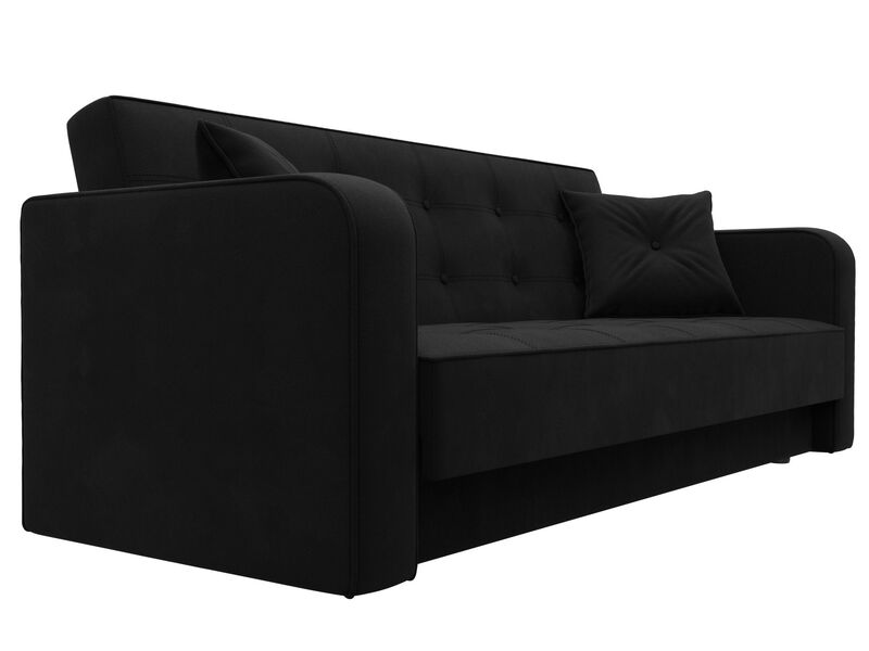 Диван-книжка Тур, Микровельвет, Черный