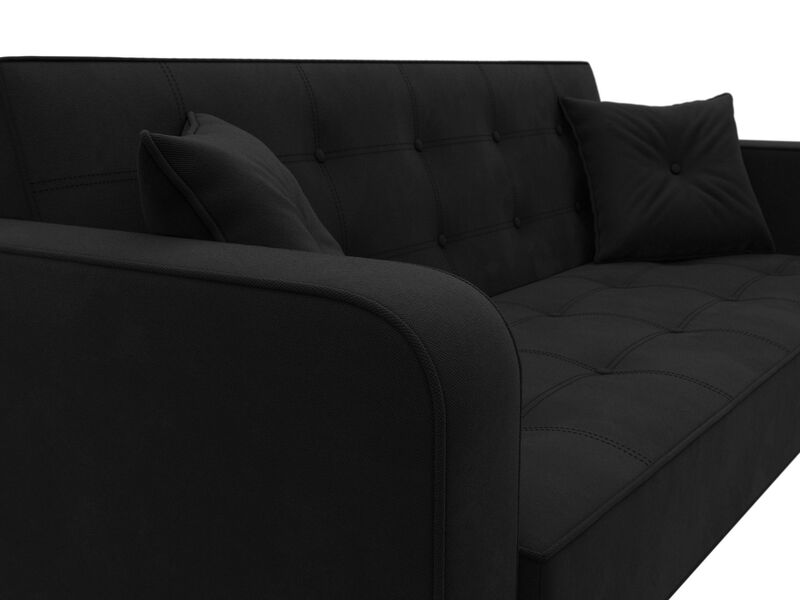 Диван-книжка Тур, Микровельвет, Черный