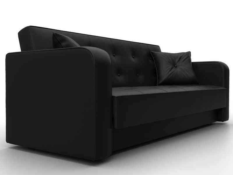 Диван-книжка Тур, Экокожа, Черный