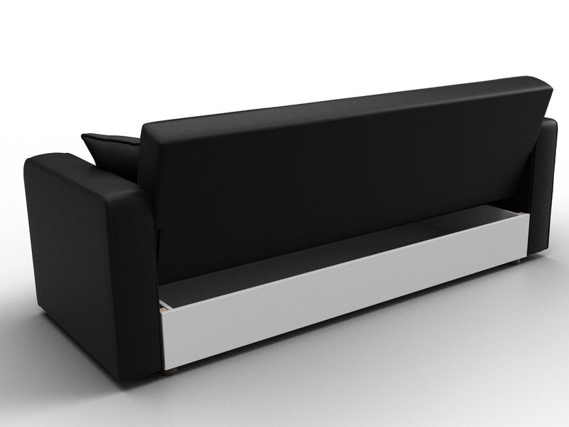 Диван-книжка Тур, Экокожа, Черный