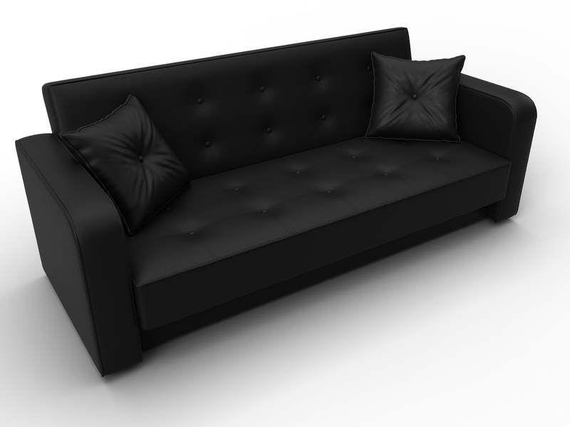 Диван-книжка Тур, Экокожа, Черный