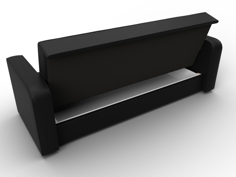 Диван-книжка Тур, Экокожа, Черный