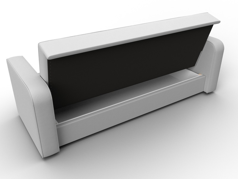 Диван-книжка Тур, Экокожа, Белый