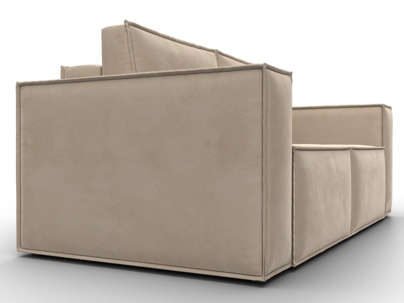 Диван прямой Куба мини, Велюр, SEVEN 729 бежевый
