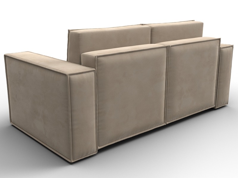 Диван прямой Куба мини, Велюр, SEVEN 729 бежевый