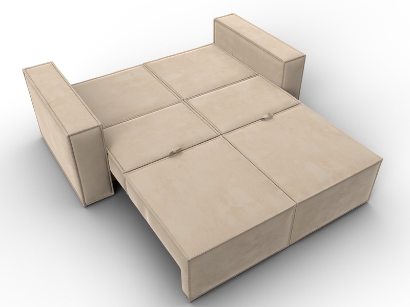 Диван прямой Куба мини, Велюр, SEVEN 729 бежевый