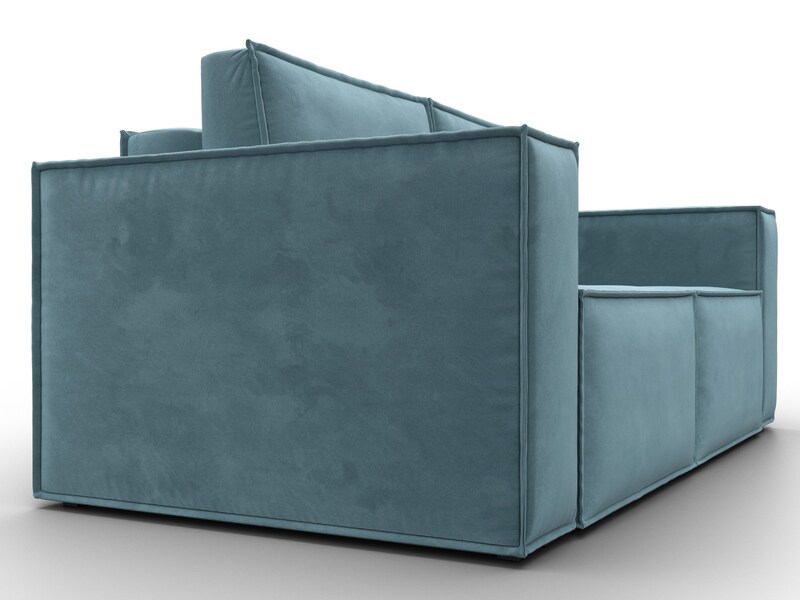 Диван прямой Куба мини, Велюр, SEVEN 113 бирюзовый