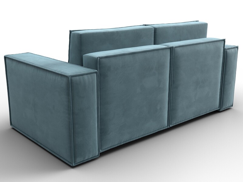 Диван прямой Куба мини, Велюр, SEVEN 113 бирюзовый