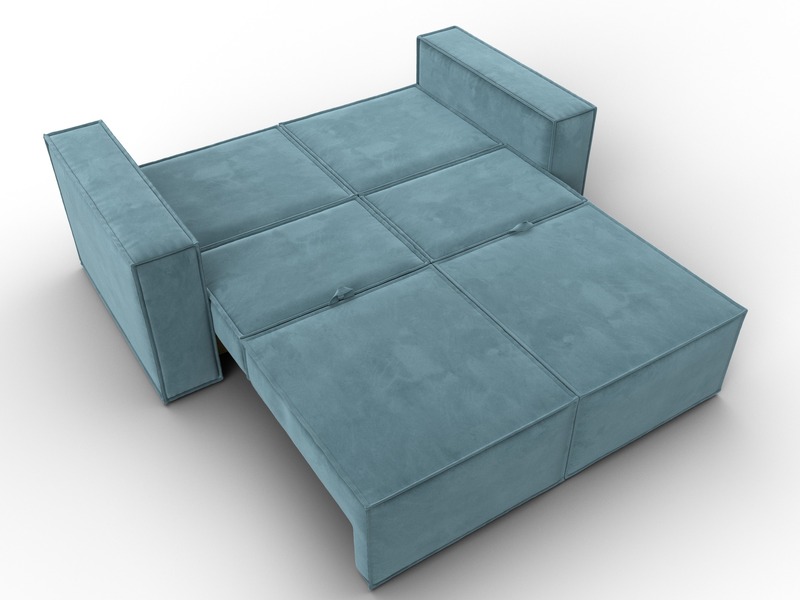 Диван прямой Куба мини, Велюр, SEVEN 113 бирюзовый