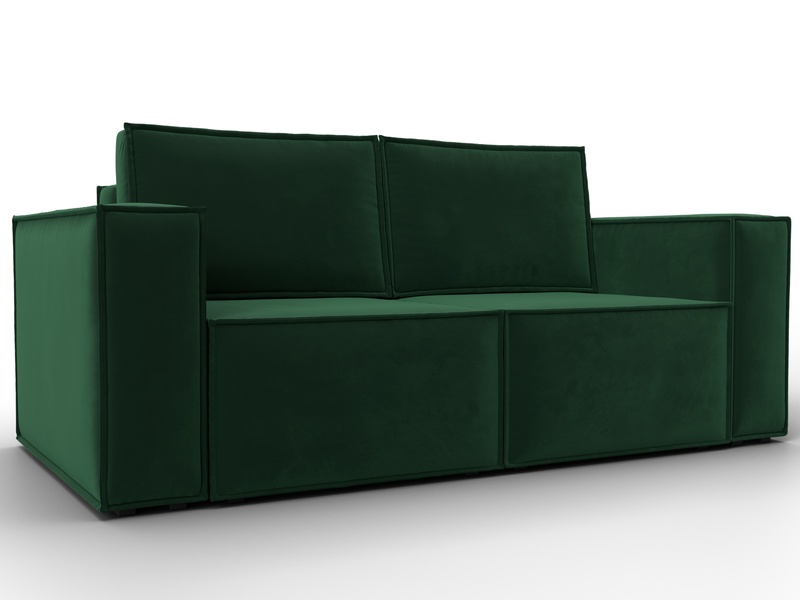Диван прямой Куба мини, Велюр, SEVEN 626 зеленый