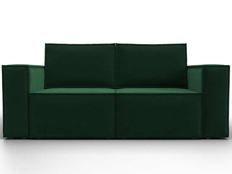 Диван прямой Куба мини, Велюр, SEVEN 626 зеленый
