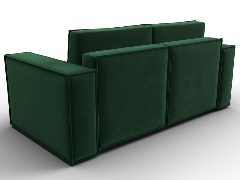 Диван прямой Куба мини, Велюр, SEVEN 626 зеленый