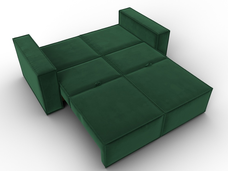 Диван прямой Куба мини, Велюр, SEVEN 626 зеленый