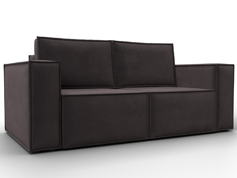 Диван прямой Куба мини, Велюр, SEVEN 727 коричневый